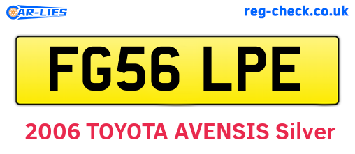FG56LPE are the vehicle registration plates.
