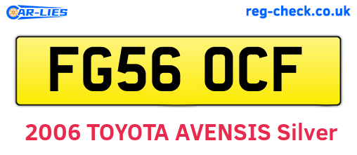 FG56OCF are the vehicle registration plates.