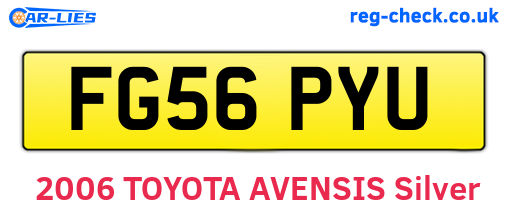 FG56PYU are the vehicle registration plates.