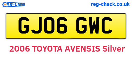 GJ06GWC are the vehicle registration plates.