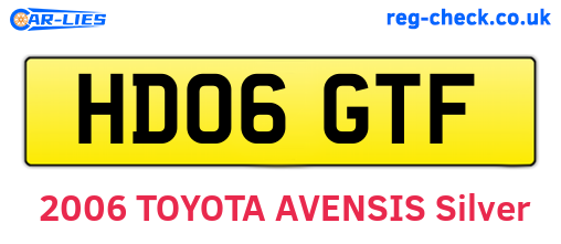 HD06GTF are the vehicle registration plates.