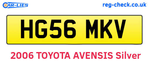 HG56MKV are the vehicle registration plates.