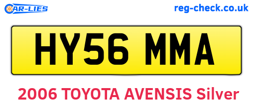 HY56MMA are the vehicle registration plates.