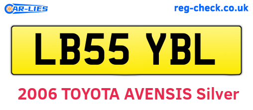 LB55YBL are the vehicle registration plates.