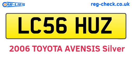 LC56HUZ are the vehicle registration plates.