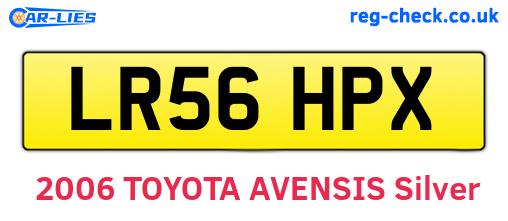 LR56HPX are the vehicle registration plates.