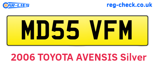 MD55VFM are the vehicle registration plates.