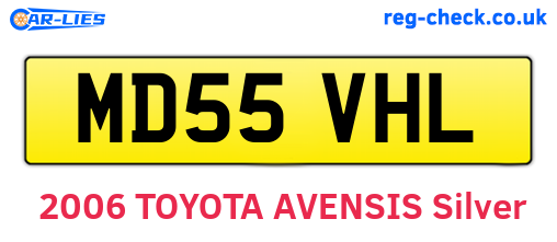 MD55VHL are the vehicle registration plates.