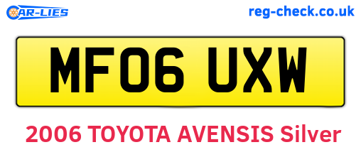 MF06UXW are the vehicle registration plates.