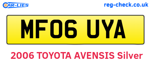 MF06UYA are the vehicle registration plates.