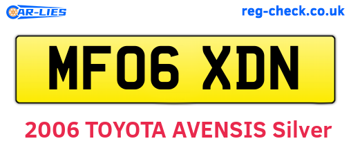 MF06XDN are the vehicle registration plates.