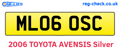 ML06OSC are the vehicle registration plates.