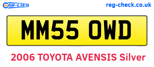 MM55OWD are the vehicle registration plates.