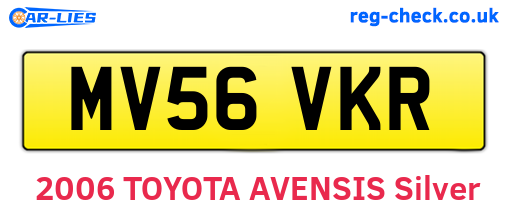 MV56VKR are the vehicle registration plates.