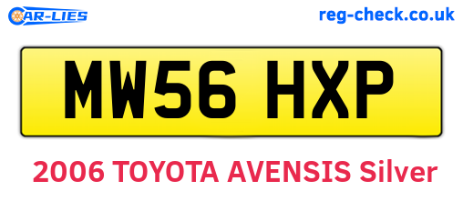 MW56HXP are the vehicle registration plates.