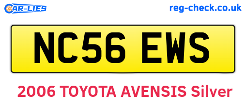 NC56EWS are the vehicle registration plates.