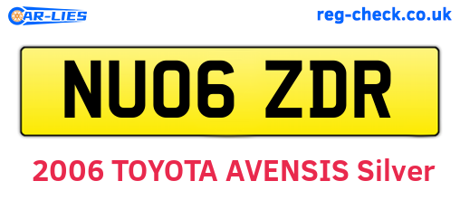 NU06ZDR are the vehicle registration plates.
