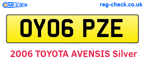 OY06PZE are the vehicle registration plates.