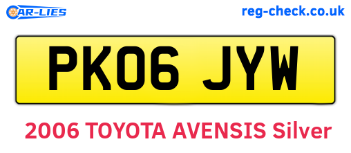 PK06JYW are the vehicle registration plates.