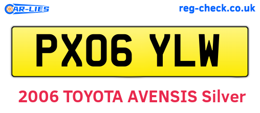 PX06YLW are the vehicle registration plates.