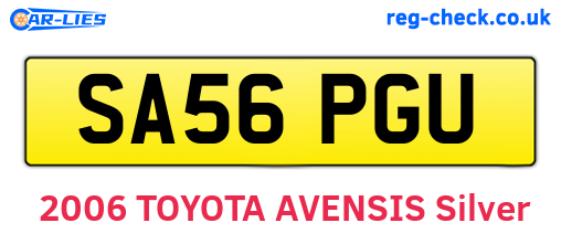 SA56PGU are the vehicle registration plates.