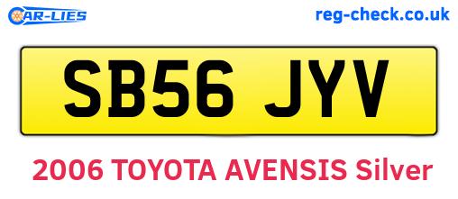 SB56JYV are the vehicle registration plates.