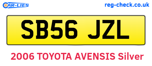 SB56JZL are the vehicle registration plates.