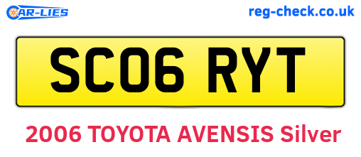 SC06RYT are the vehicle registration plates.