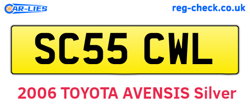 SC55CWL are the vehicle registration plates.