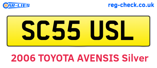 SC55USL are the vehicle registration plates.