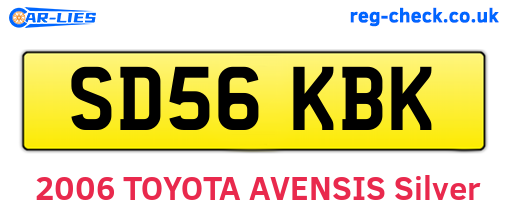 SD56KBK are the vehicle registration plates.