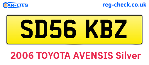 SD56KBZ are the vehicle registration plates.