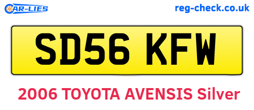 SD56KFW are the vehicle registration plates.
