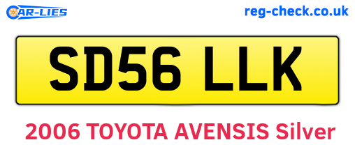 SD56LLK are the vehicle registration plates.