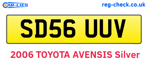 SD56UUV are the vehicle registration plates.
