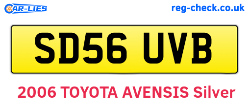 SD56UVB are the vehicle registration plates.