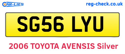 SG56LYU are the vehicle registration plates.