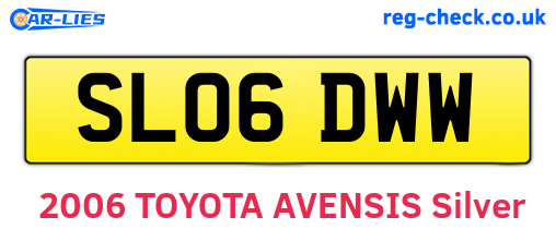 SL06DWW are the vehicle registration plates.