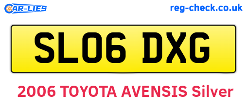 SL06DXG are the vehicle registration plates.