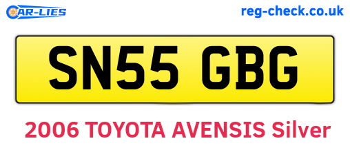 SN55GBG are the vehicle registration plates.