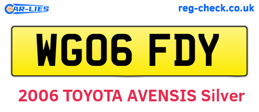 WG06FDY are the vehicle registration plates.