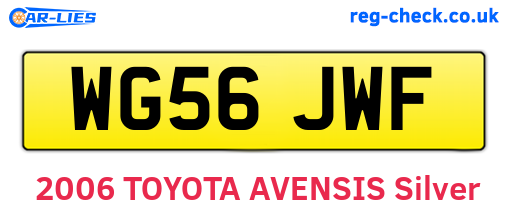 WG56JWF are the vehicle registration plates.