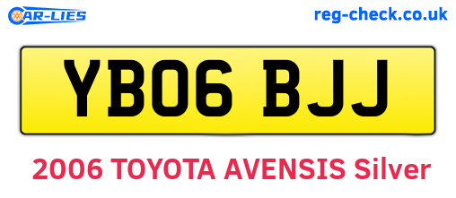 YB06BJJ are the vehicle registration plates.