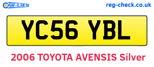 YC56YBL are the vehicle registration plates.