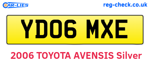 YD06MXE are the vehicle registration plates.