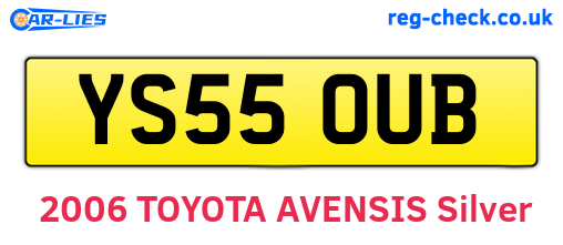 YS55OUB are the vehicle registration plates.