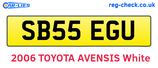 SB55EGU are the vehicle registration plates.