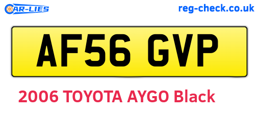 AF56GVP are the vehicle registration plates.