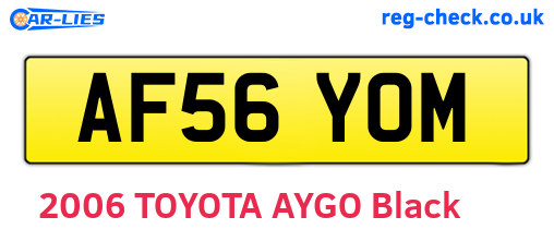 AF56YOM are the vehicle registration plates.