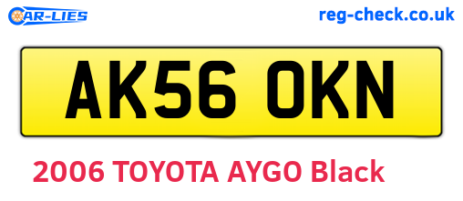 AK56OKN are the vehicle registration plates.